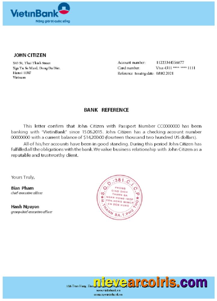 Vietnam Vietinbank Reference Preview