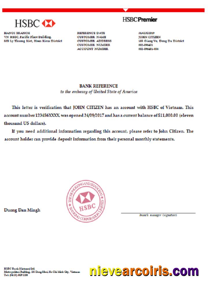Vietnam HSBC Bank Reference Preview