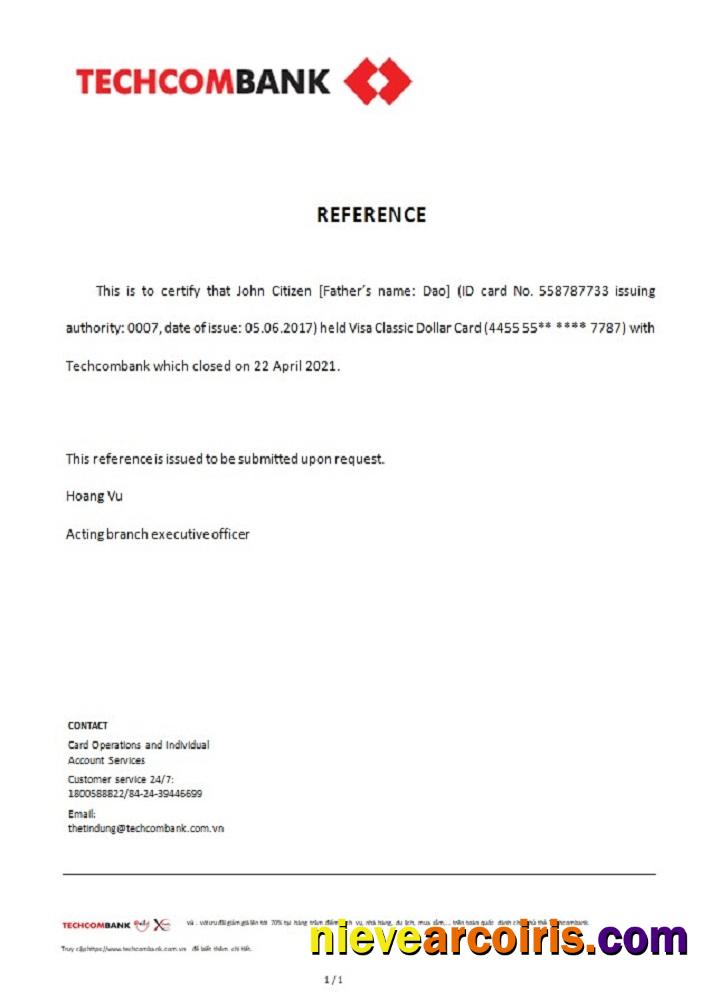 Vietnam Techcombank Closure Reference Photolook