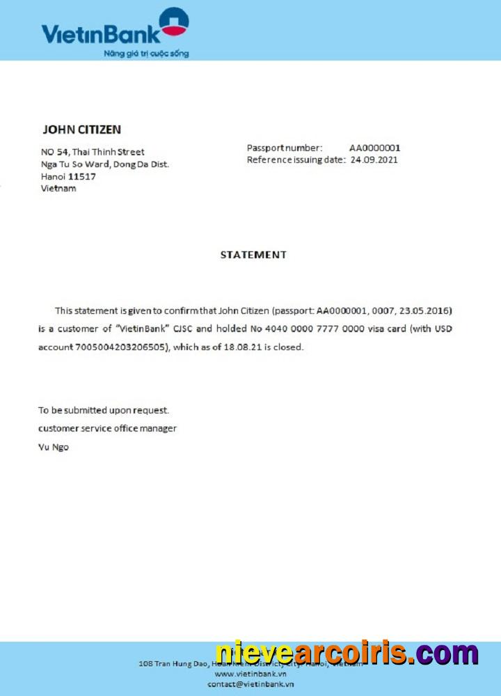 Vietnam Vietinbank Closure Reference Photolook