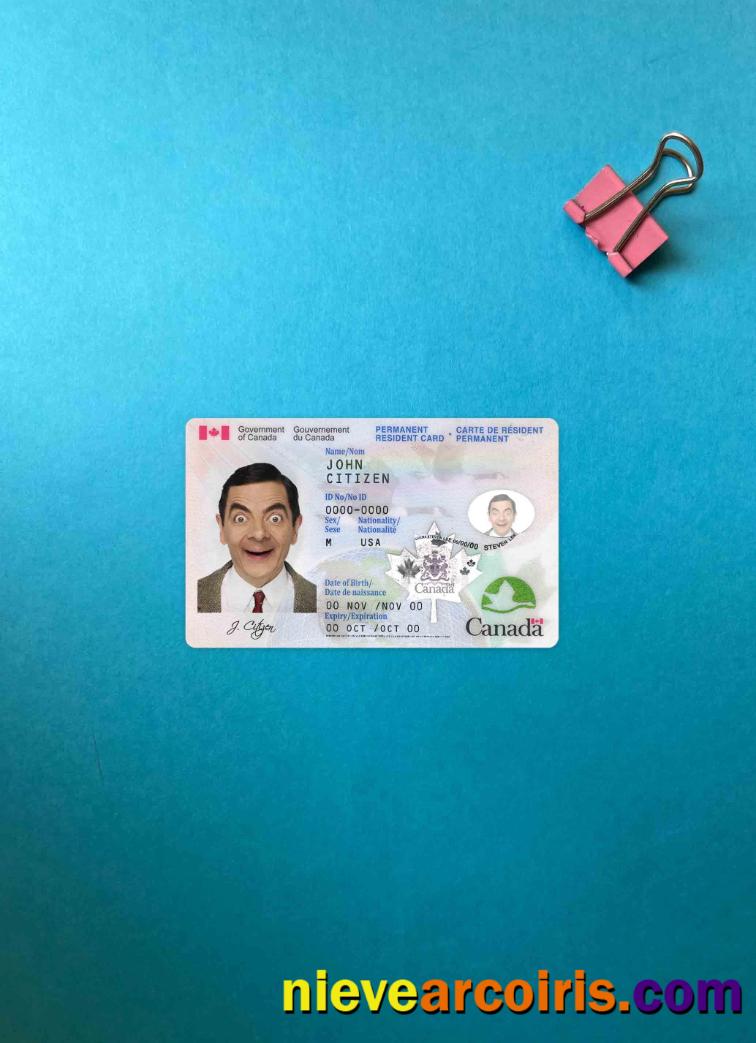 Canada Permanent Resident Card Photolook FRONT Sample
