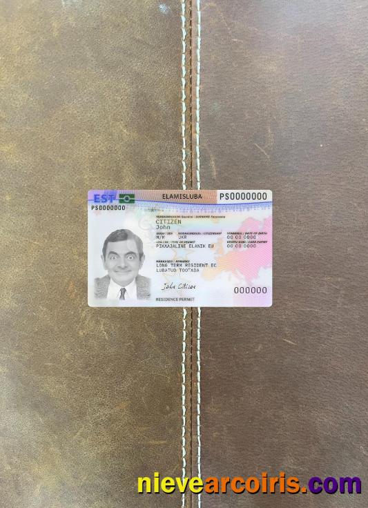 Estonia Residence Permit Card Photolook Front Photolook
