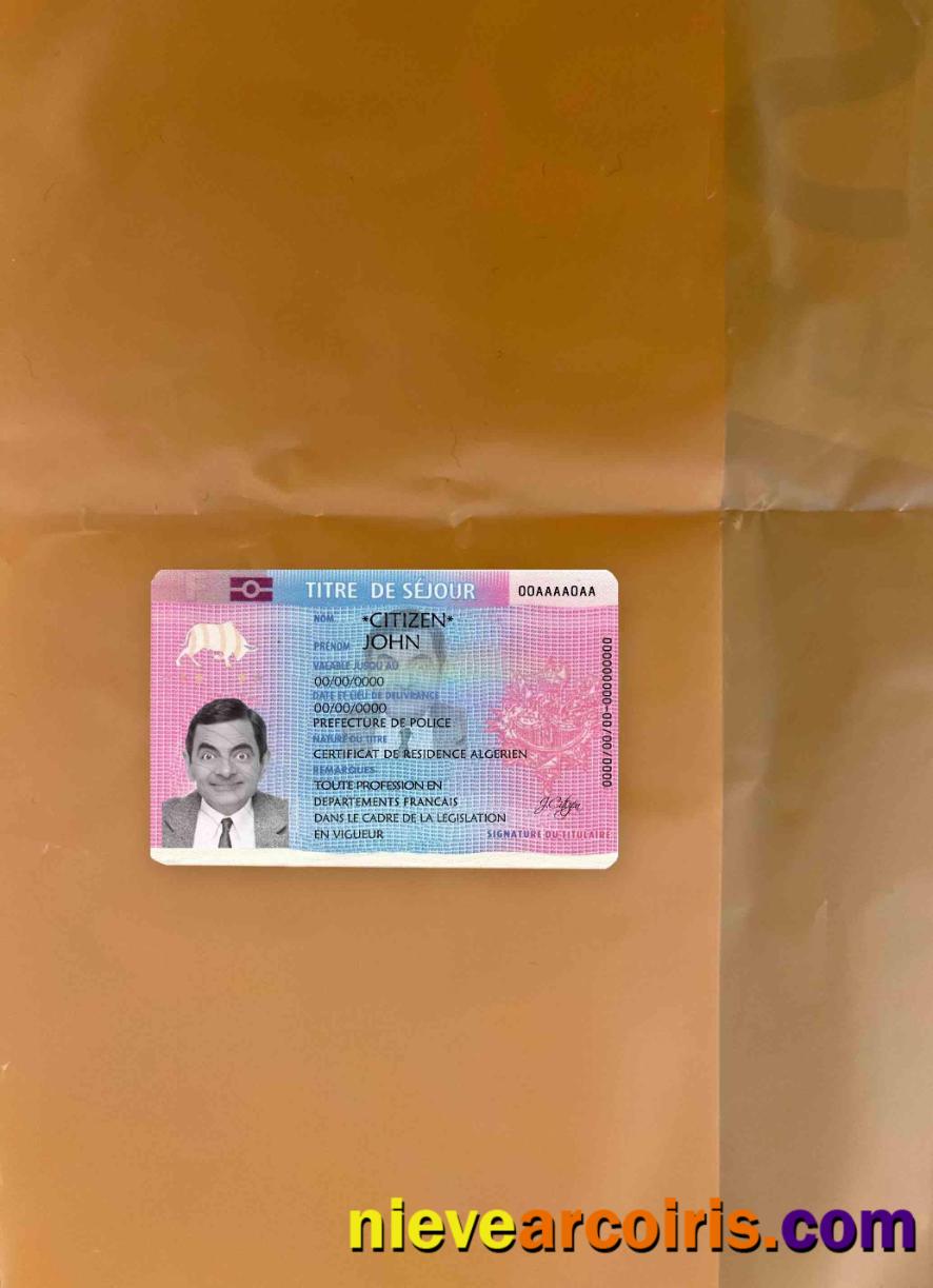 France Residence Permit (Titre De Séjour) Photolook FRONT Photolook
