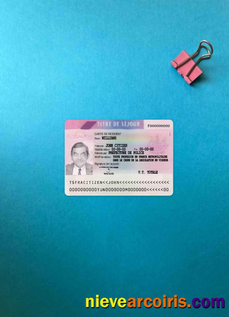 France Residence Permit Version 3 Photolook FRONT Photolook