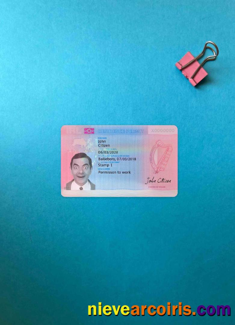 Ireland Residence Permit Photolook FRONT Sample