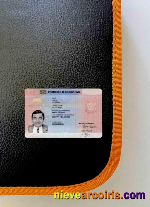 Italy Residence Permit Card (soggiorno) Photolook FRONT Sample