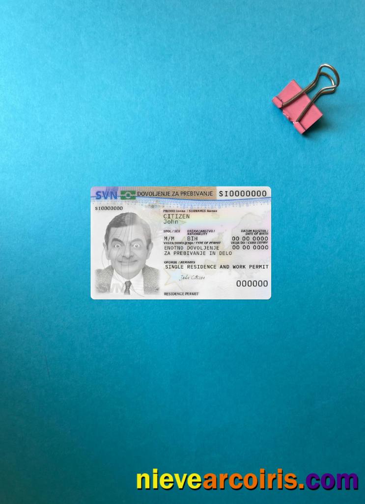 Slovenia Residence Permit Card Photolook Front Preview