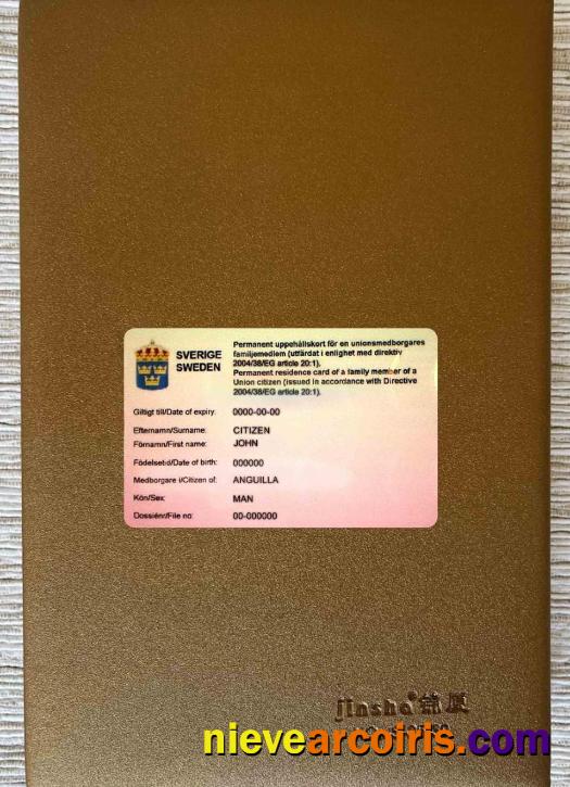 Sweden Permanent Residence Card Photolook FRONT Template