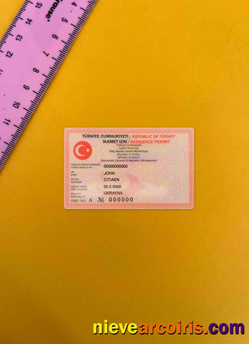 Turkey Residence Permit (version 2) Photolook FRONT Photolook