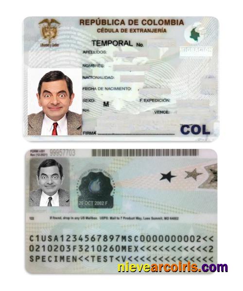 Colombia Residence Permit Sample