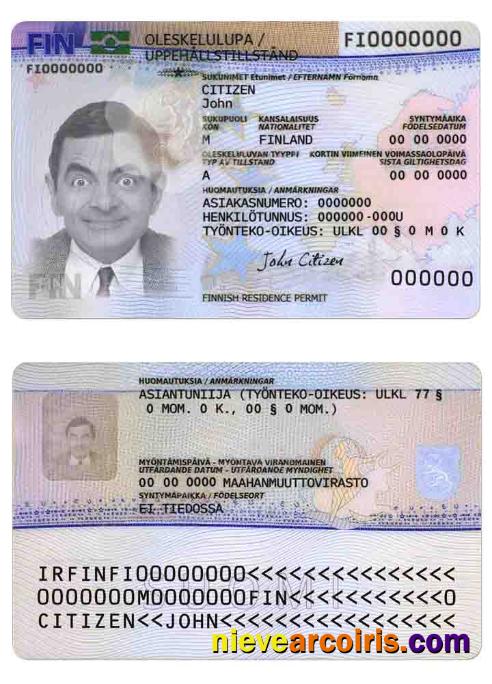 Finland Residence Permit Version 2 Photolook