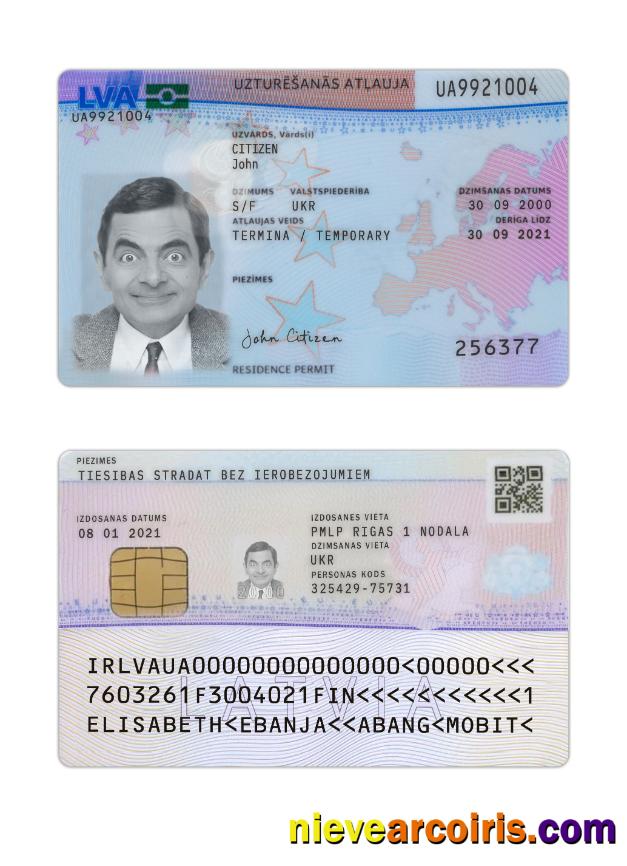 Latvia Residence Permit Sample