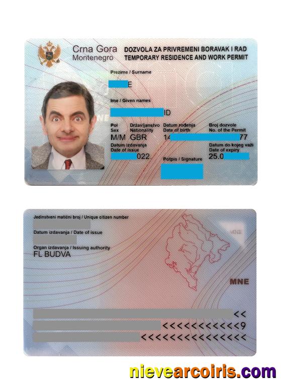Montenegro Residence Card Preview