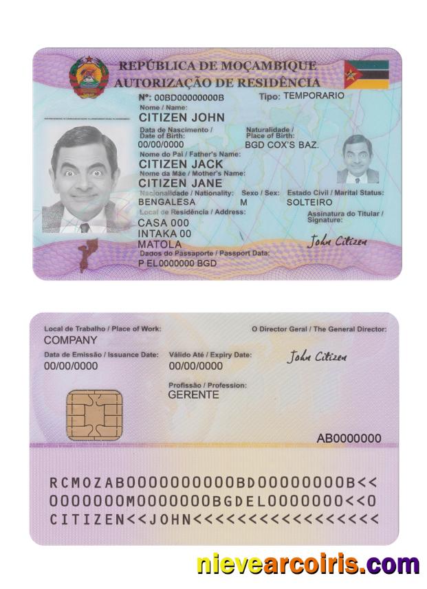 Mozambique Residence Card Photolook