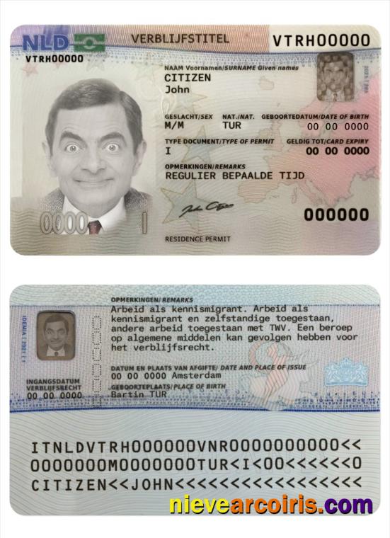 Netherland Residence Card Preview