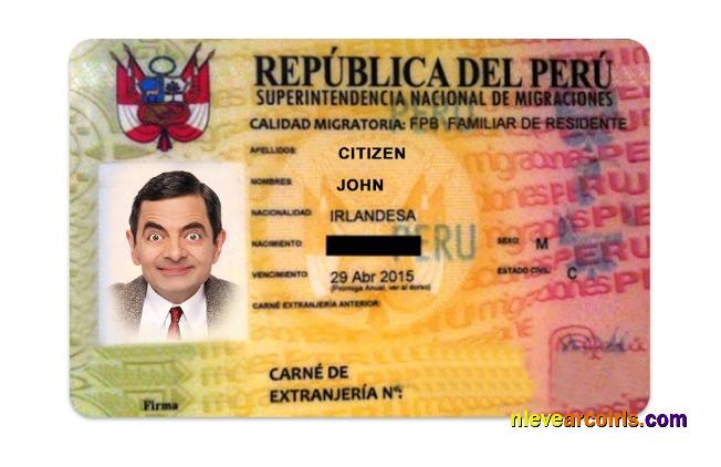 Peru Residence Permit Template