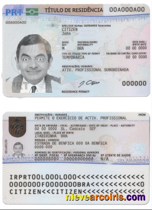 Portugal Residence Permit Sample