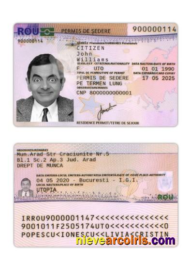 Romania Residence Permit Sample