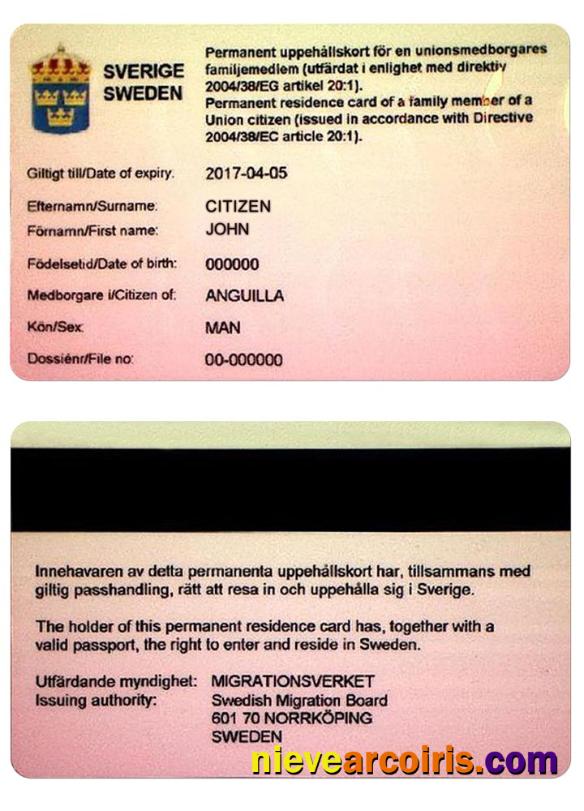 SWEDEN Permanent Residence Card Photolook