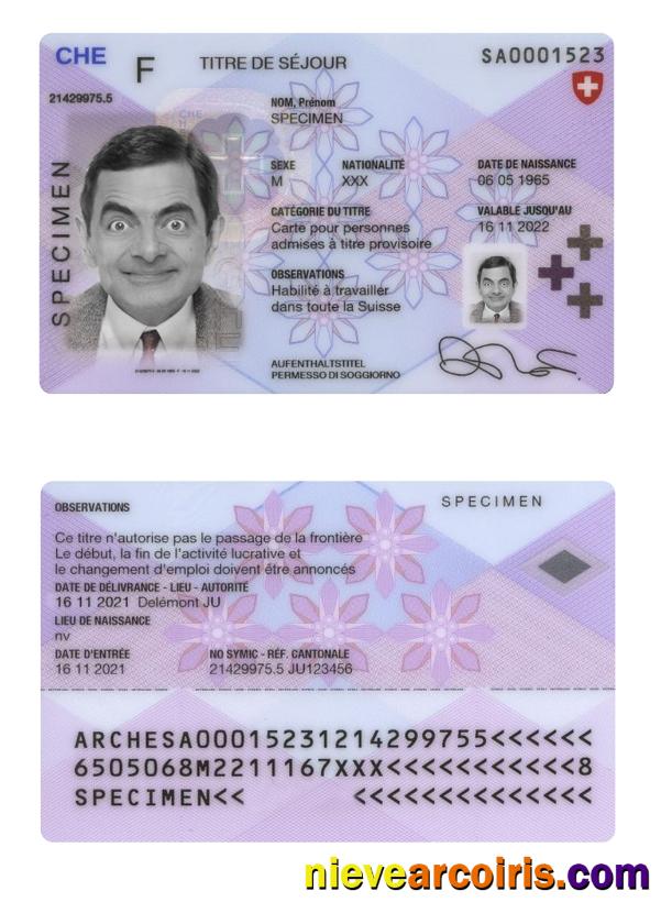 Switzerland Residence Permit Card Photolook
