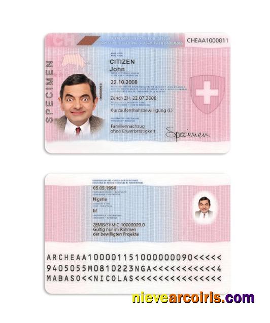 Switzerland Residence Permit Sample