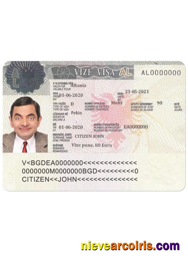 ALBANIA Work Visa Sample