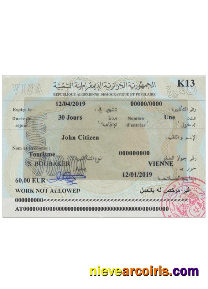 ALGERIA Visa Template