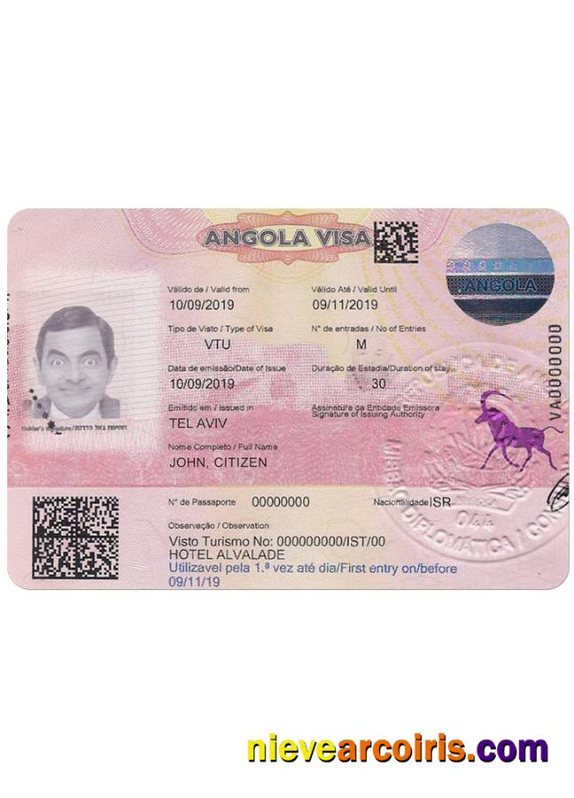 ANGOLA Visa Sample