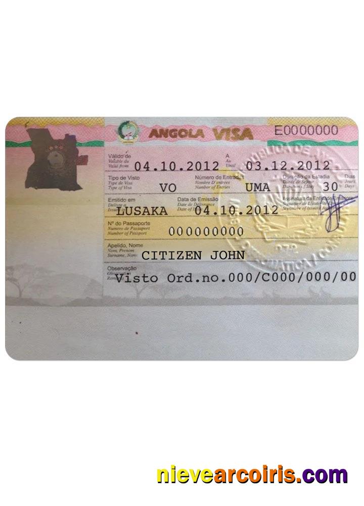 ANGOLA Work Visa Photolook