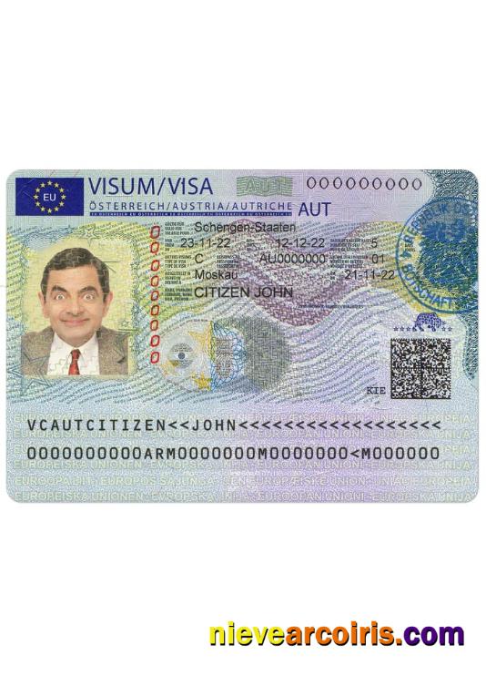 AUSTRIA SCHENGEN VISA FROM AUSTRIAN EMBASSY (2022) Sample