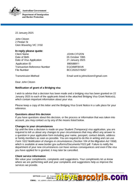 Editable Australia E Visa Template In Word And PDF Formats