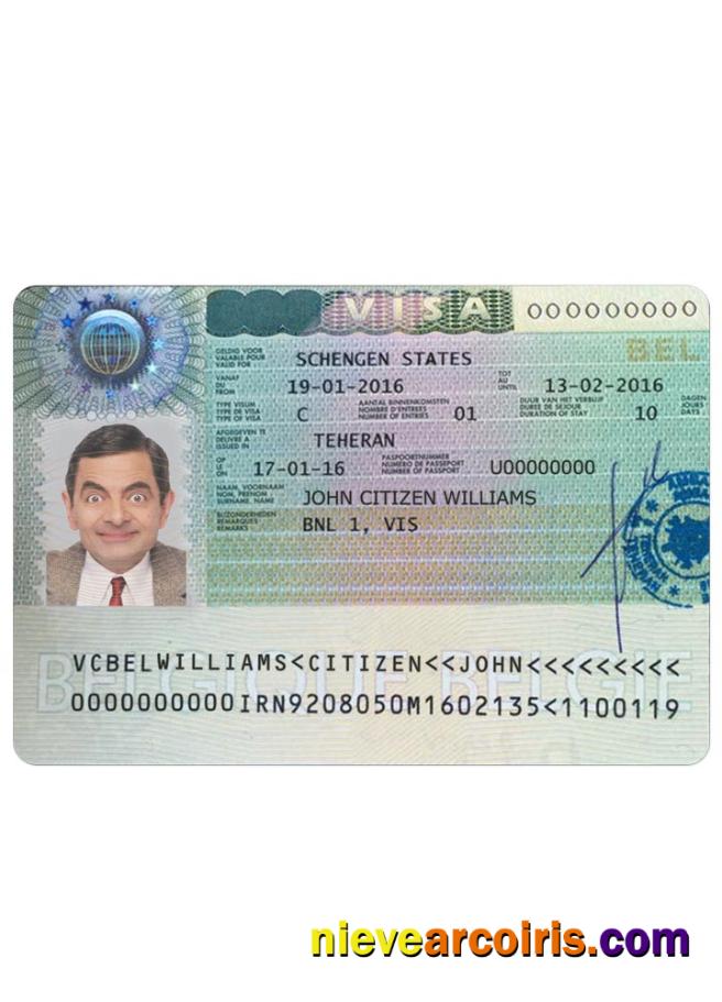 BELGIUM Visa Sample
