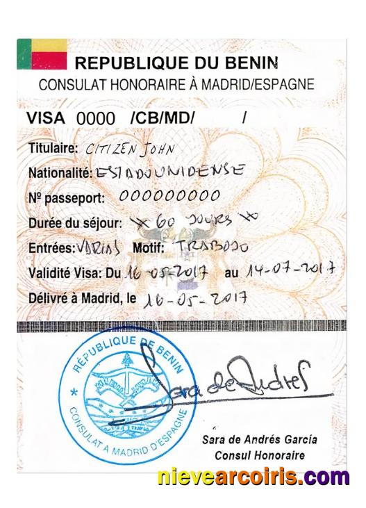 BENIN Travel Visa Photolook