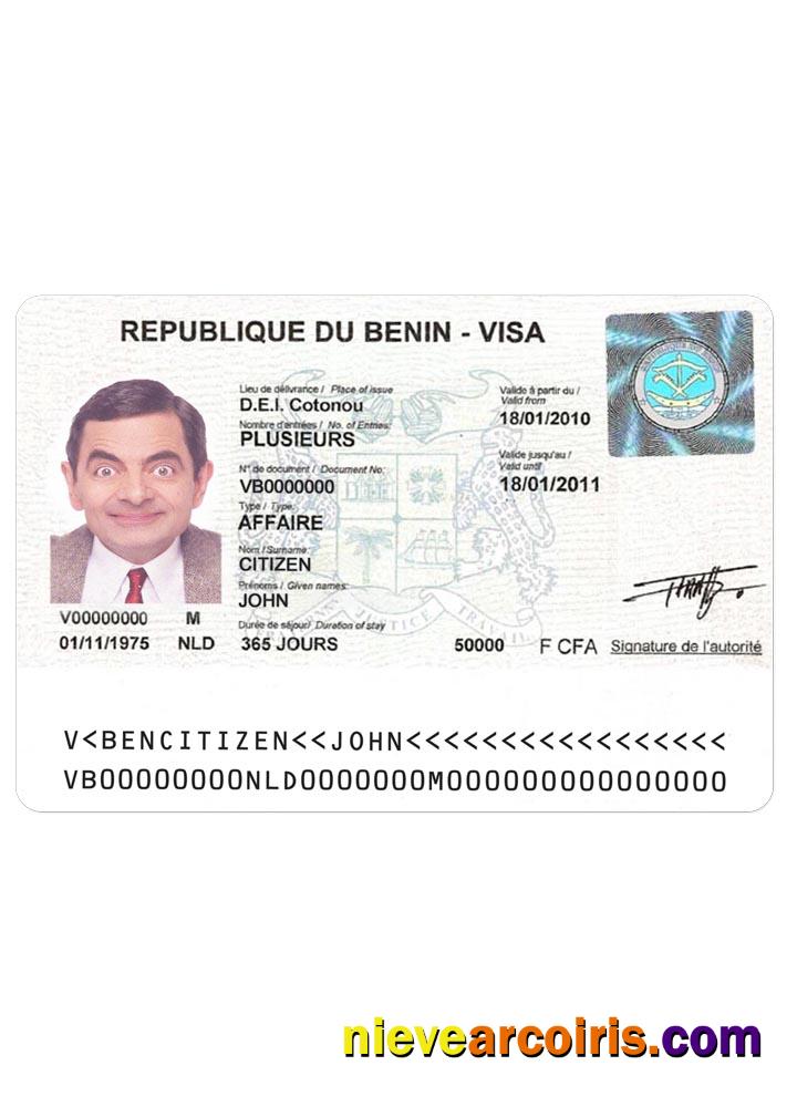 BENIN Visa Template
