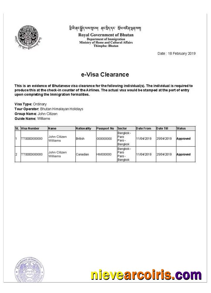 BHUTAN E Visa Preview