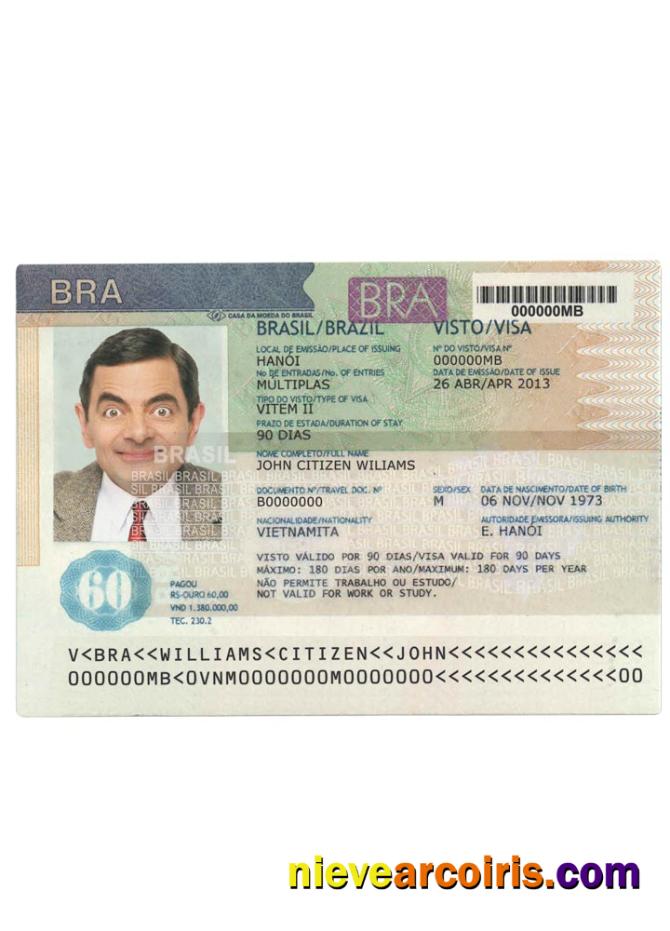 BRAZIL Visa Version2 Sample