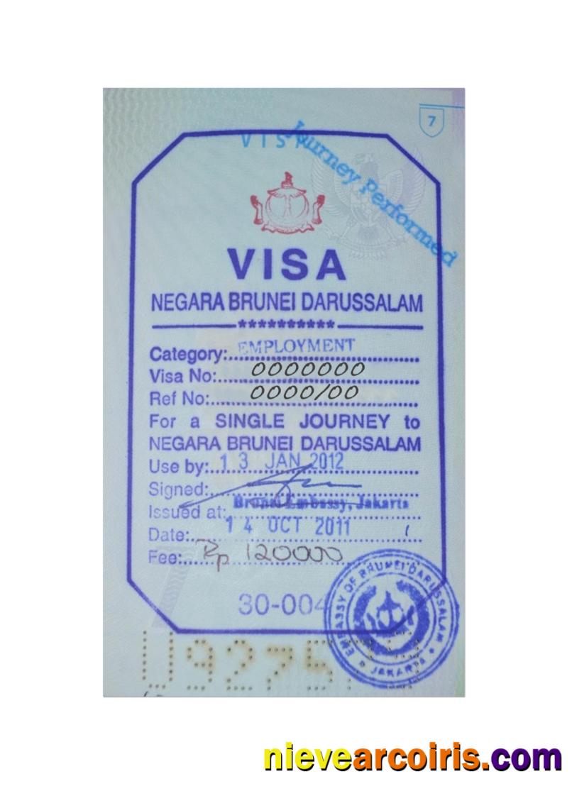 BRUNEI Stamp Visa Template