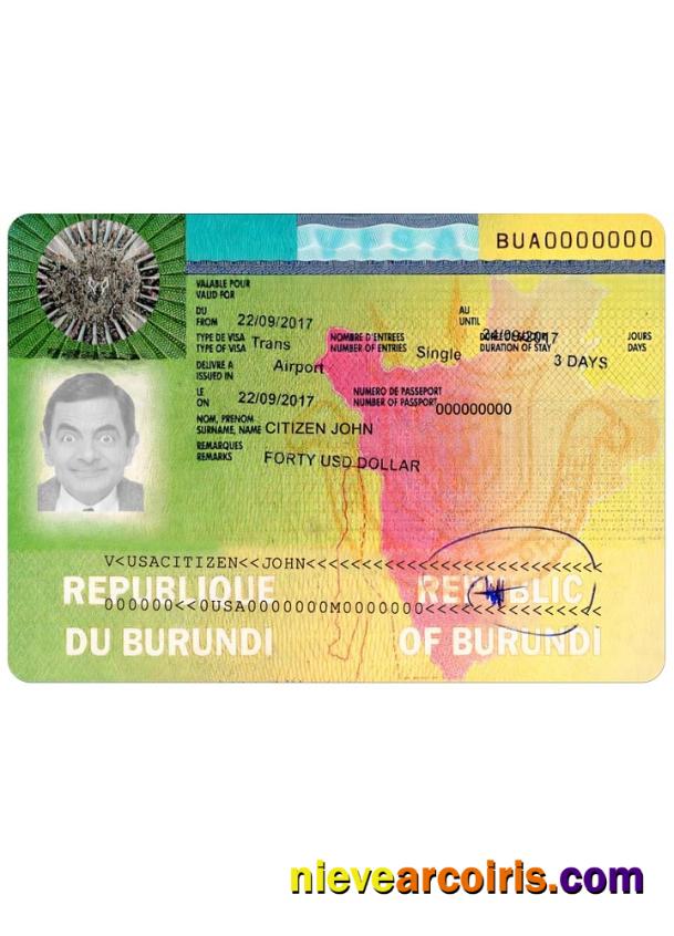 BURUNDI Travel Visa Template