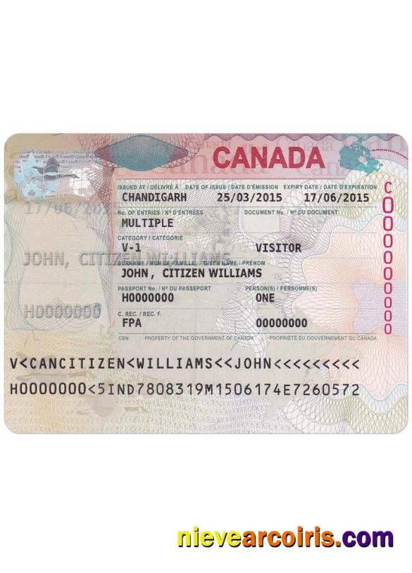 CANADA Visa Sample