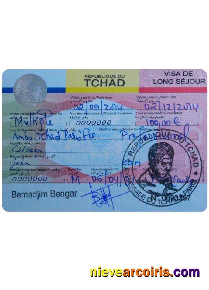 CHAD Visa Template