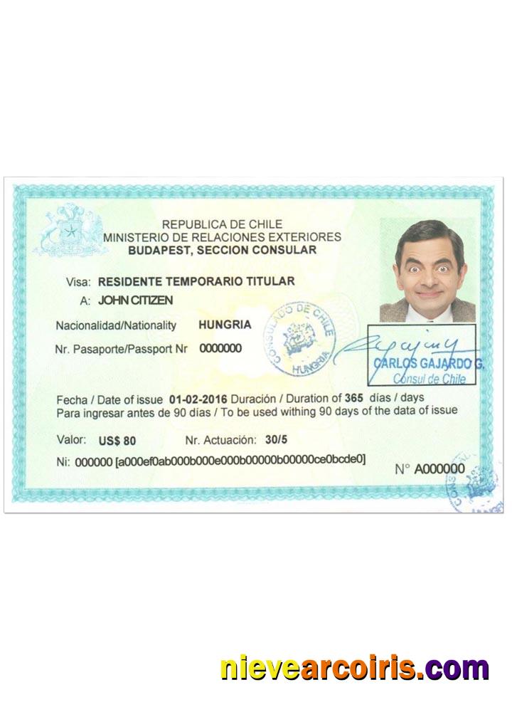 CHILE Visa Template