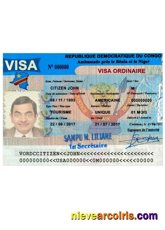 CONGO Tourist Visa Template