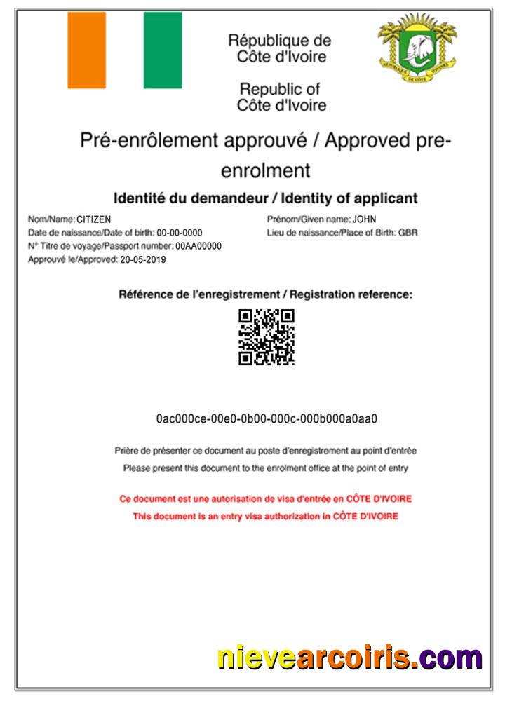 COTE D'IVOIRE E Visa Preview
