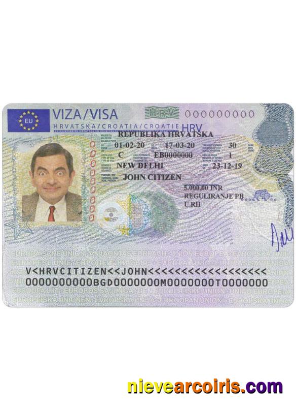 CROATIA Schengen Visa Template