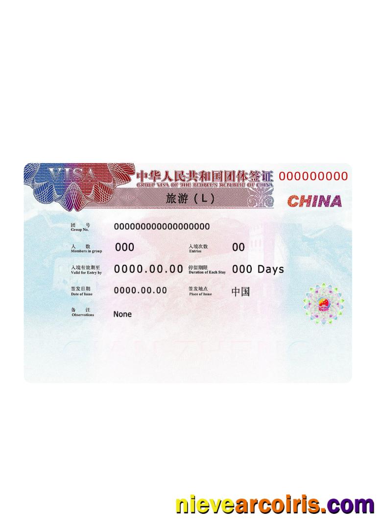 China Visa 2019 Present Photolook