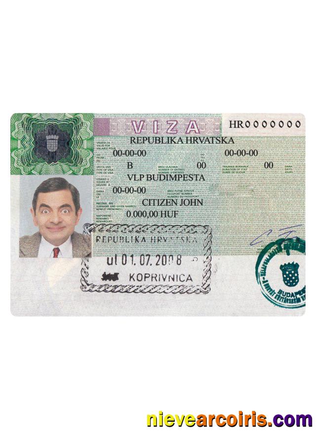 Croatia Tourist Visa Template