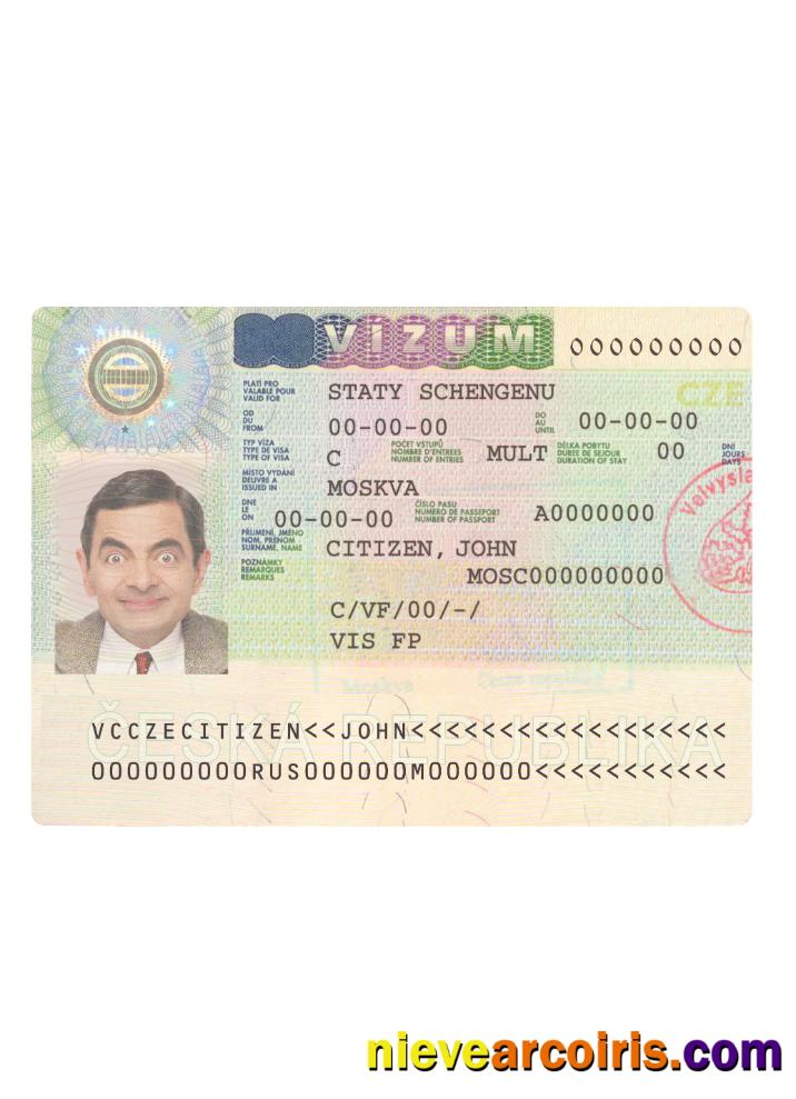 Czech Republic Schengen Visa Sample
