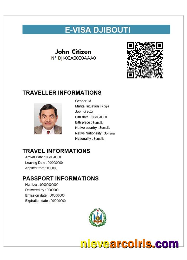 DJIBOUTI E Visa Photolook