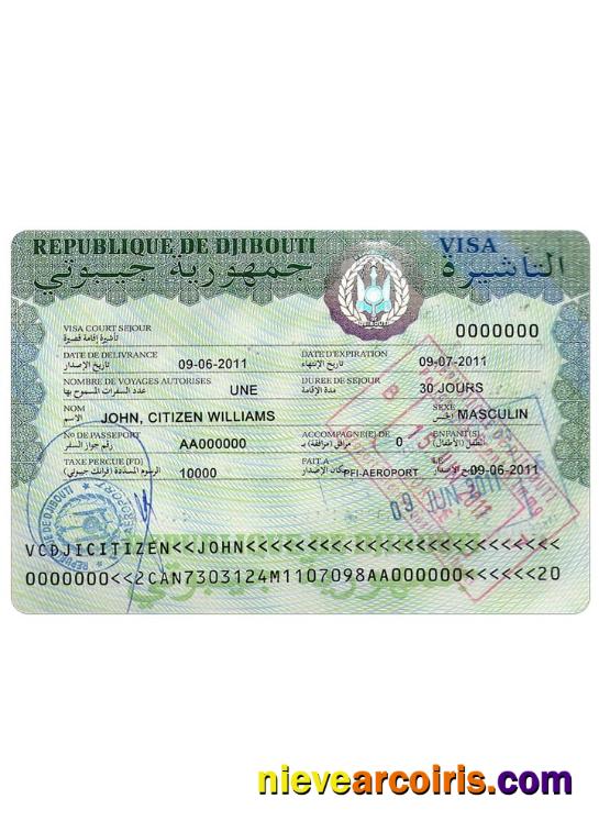 DJIBOUTI Visa Template