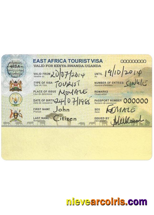 EAST AFRICA Tourist Visa Sample